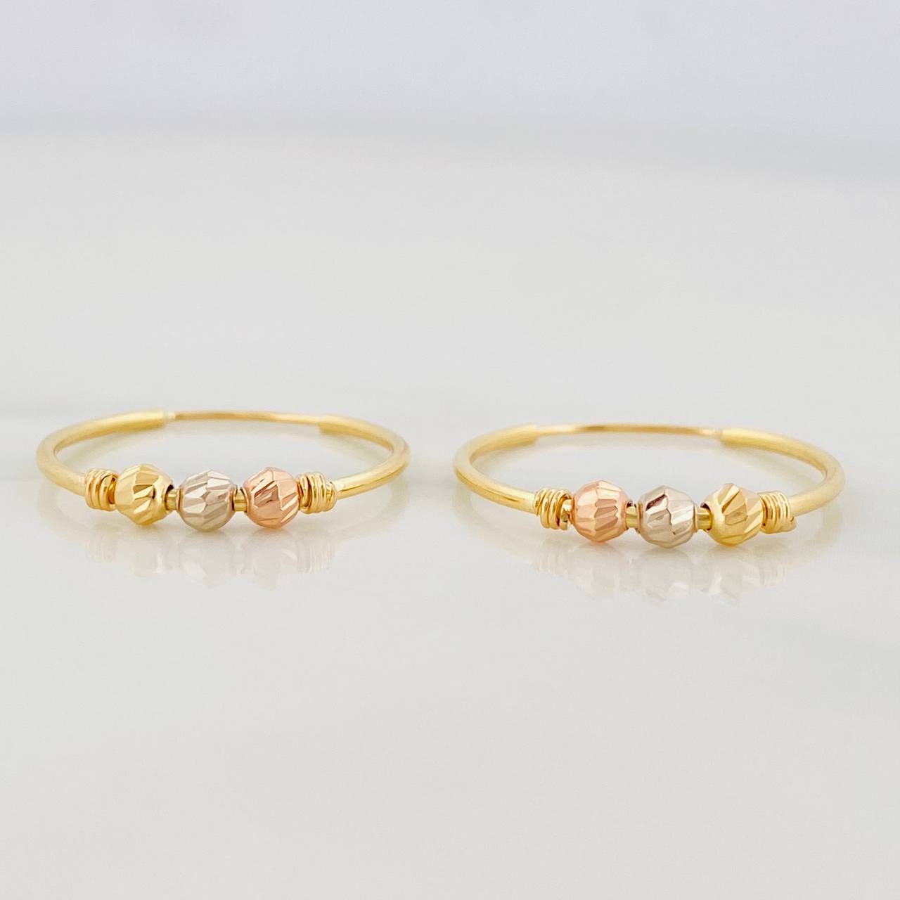 Candongas Trio 1.3g / 2cm Tres Oros 18K