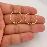 Candongas Trio 1.3g / 2cm Tres Oros 18K
