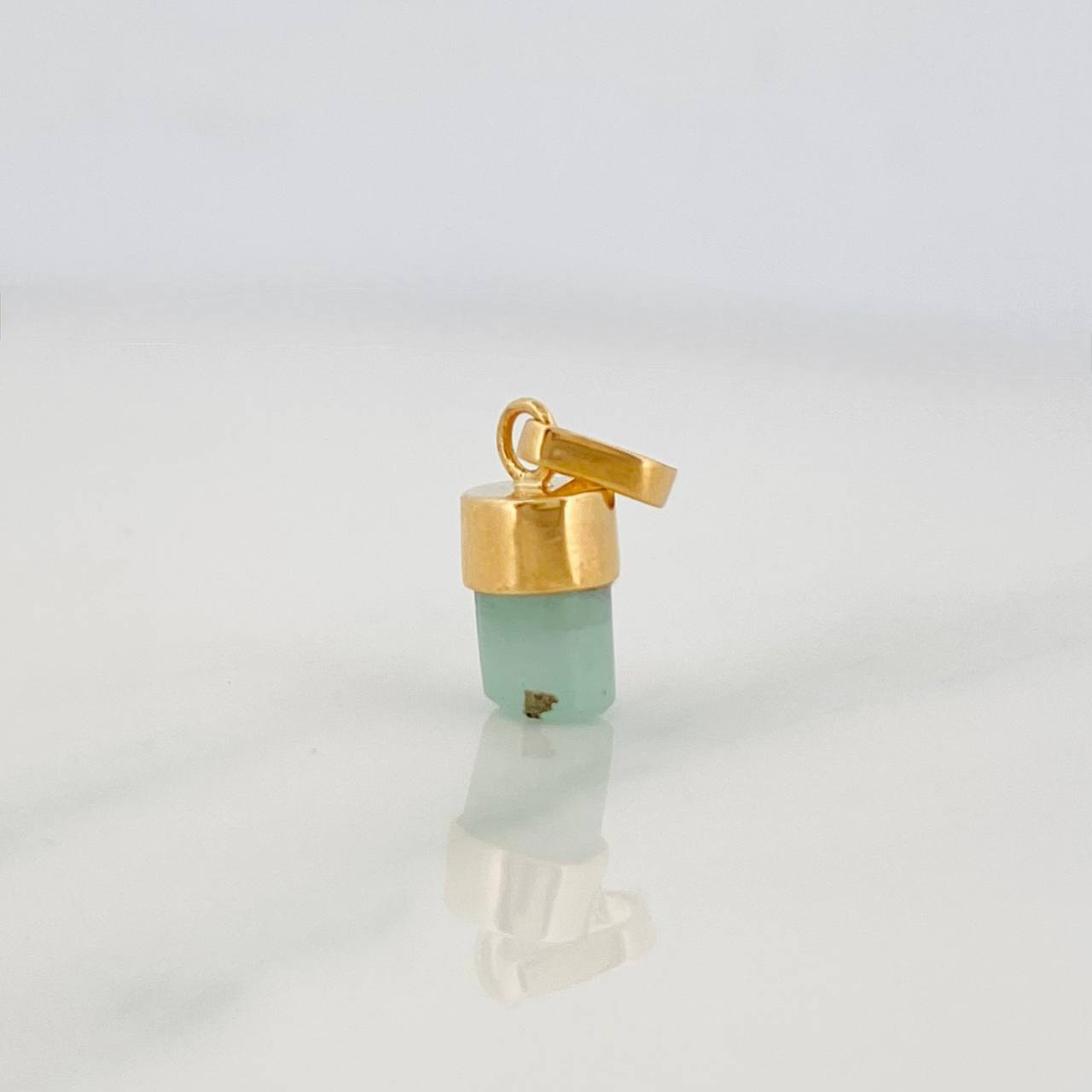 Dije Morralla Esmeralda 0.4g / 1.3cm Oro Amarillo 18K
