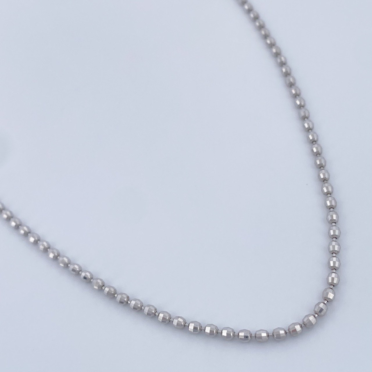 Cadena Militar 3.45gr / 40cm / Oro Blanco +3 18K &