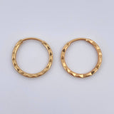 Candongas Aro Rayado 0.65gr / 1.3cm / Oro 18K &