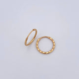 Candongas Aro Rayado 0.65gr / 1.3cm / Oro 18K &