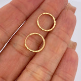 Candongas Aro Rayado 0.65gr / 1.3cm / Oro 18K &