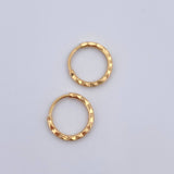 Candongas Aro Rayado 0.45gr / 1cm / Oro 18K &