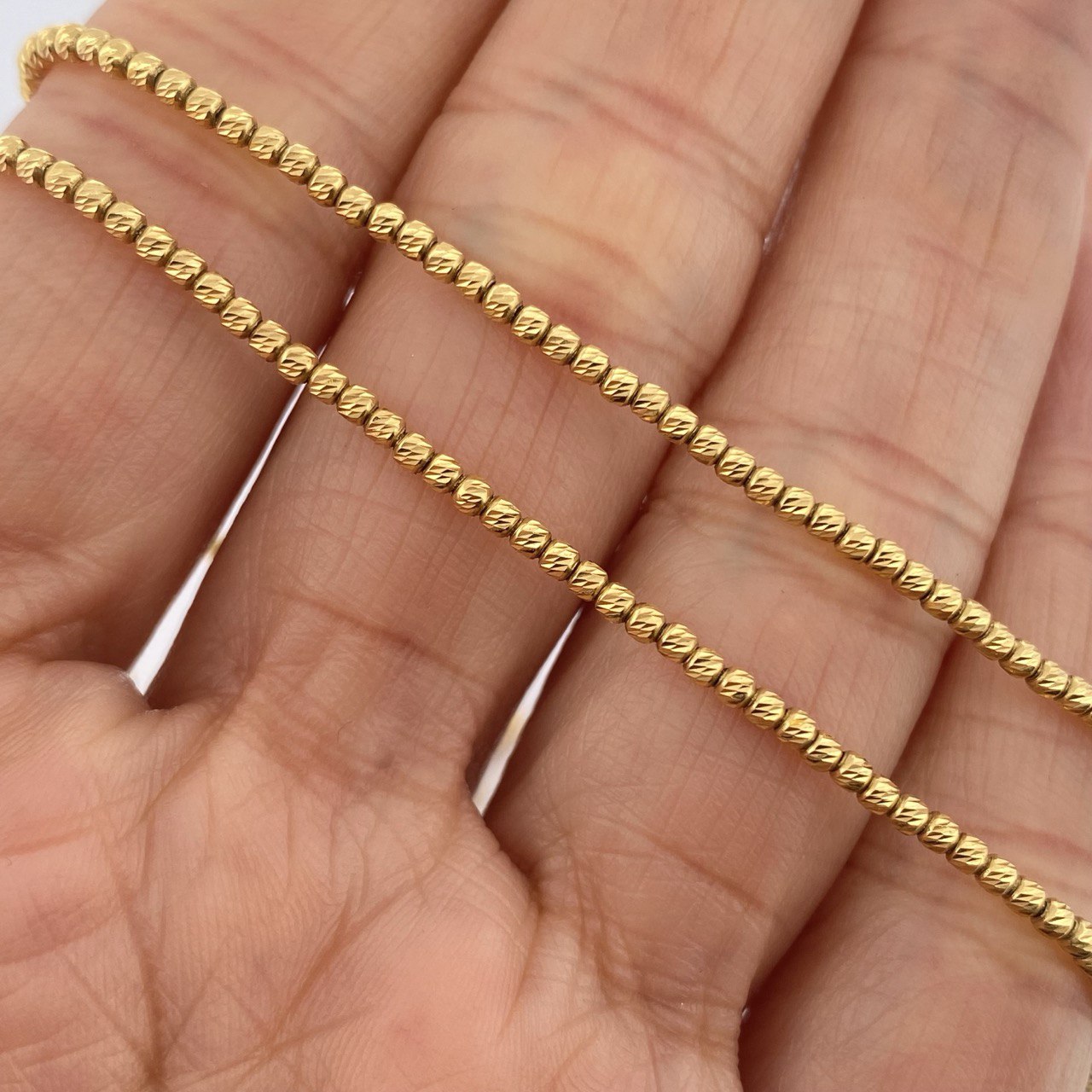 Cadena Tipo Militar 7.5gr / 50.3cm / Oro Amarillo +3 18K &