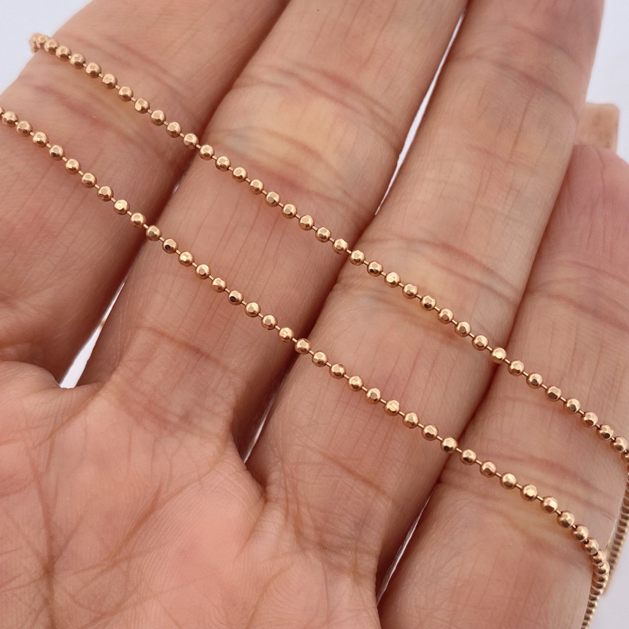 Cadena Militar Diamantada 3gr / 50.2cm / Oro Rosa +3 18K &