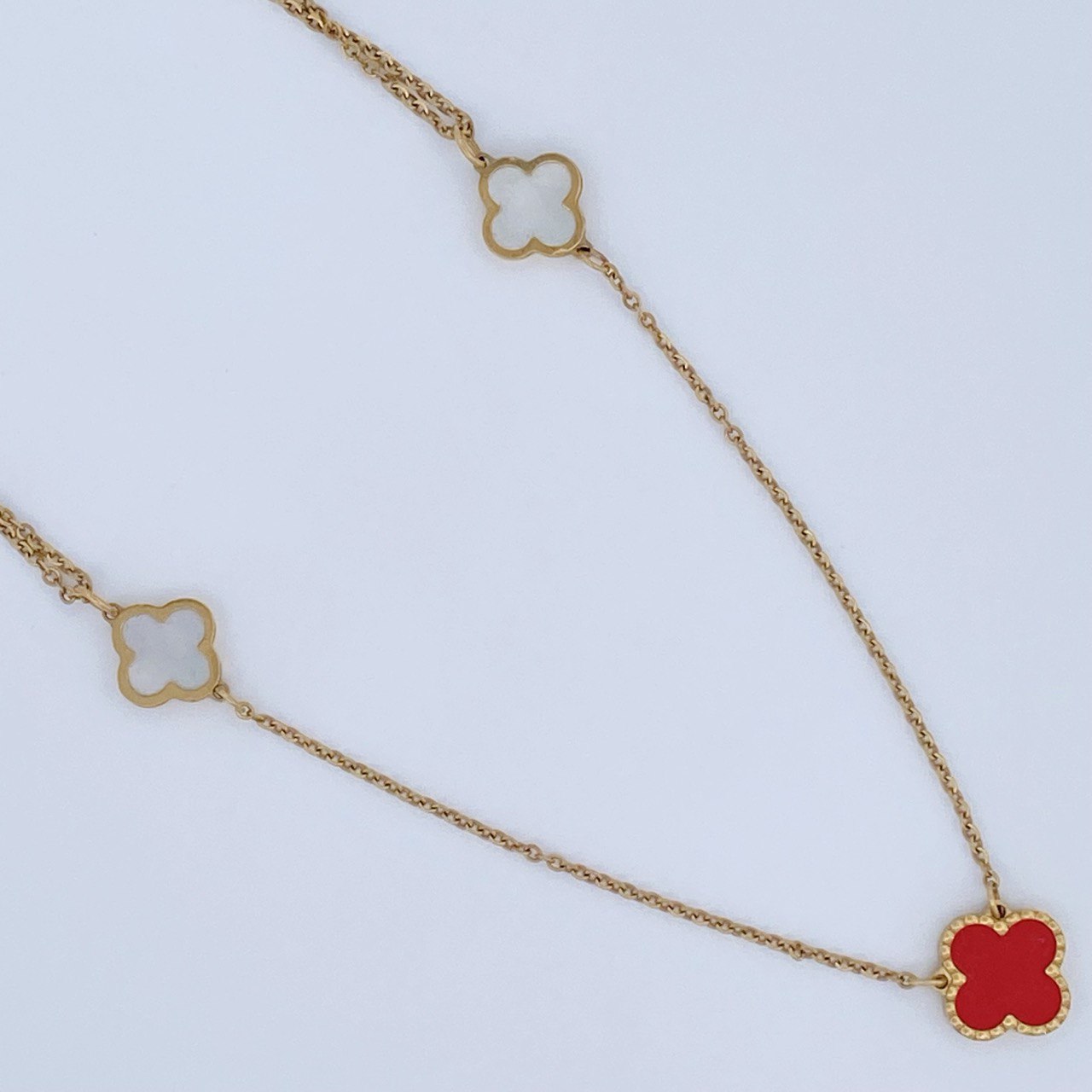 Cadena Trebol Aro Seguido 4.25gr / 41cm-44cm / Oro Amarillo +4 18K &