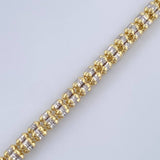 Pulso Ice 6.7gr / 19.2cm / Dos Oros Amarillo Blanco +4 14K Italy &