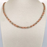 Cadena Rustica Espiga 9.95gr / 48cm / Dos Oros Blanco Rosa 18K $