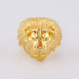Anillo Rostro León 7.2g / T11 1/4 Dos Oros Amarillo Blanco 18K