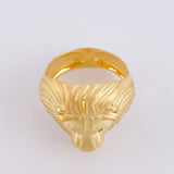 Anillo Rostro León 7.2g / T11 1/4 Dos Oros Amarillo Blanco 18K
