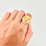 Anillo Rostro León 7.2g / T11 1/4 Dos Oros Amarillo Blanco 18K