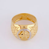 Anillo Herradura Caballo 7.95g / T11 1/4 Dos Oros Amarillo Blanco 18K