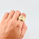Anillo Herradura Caballo 7.95g / T11 1/4 Dos Oros Amarillo Blanco 18K
