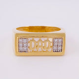 Anillo Dad 9.25g / T10 1/2 Dos Oros Amarillo Blanco 18K