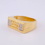 Anillo Dad 9.25g / T10 1/2 Dos Oros Amarillo Blanco 18K