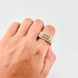 Anillo Dad 9.25g / T10 1/2 Dos Oros Amarillo Blanco 18K