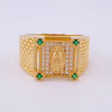 Anillo Virgen de Guadalupe Enmallada 6.25g / T9 1/2 Oro Amarillo 18K
