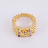 Anillo Cristo Enmallado 8.8g / T8 3/4 Dos Oros Amarillo Blanco 18K