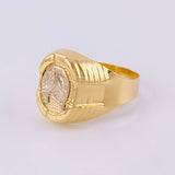 Anillo Sello Caballo 3.85g / T9 1/4 Dos Oros Amarillo Blanco 18K