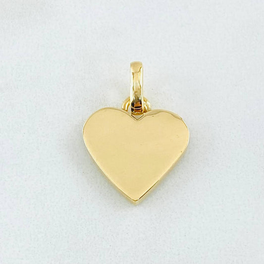 Dije Placa Corazón 1.85gr / 2.2cm / Oro Amarillo 18K
