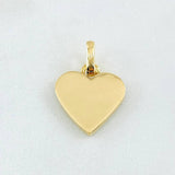 Dije Placa Corazon 1.85gr / 2.1cm / Oro Amarillo 18K