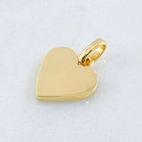 Dije Placa Corazón 1.85gr / 2.2cm / Oro Amarillo 18K