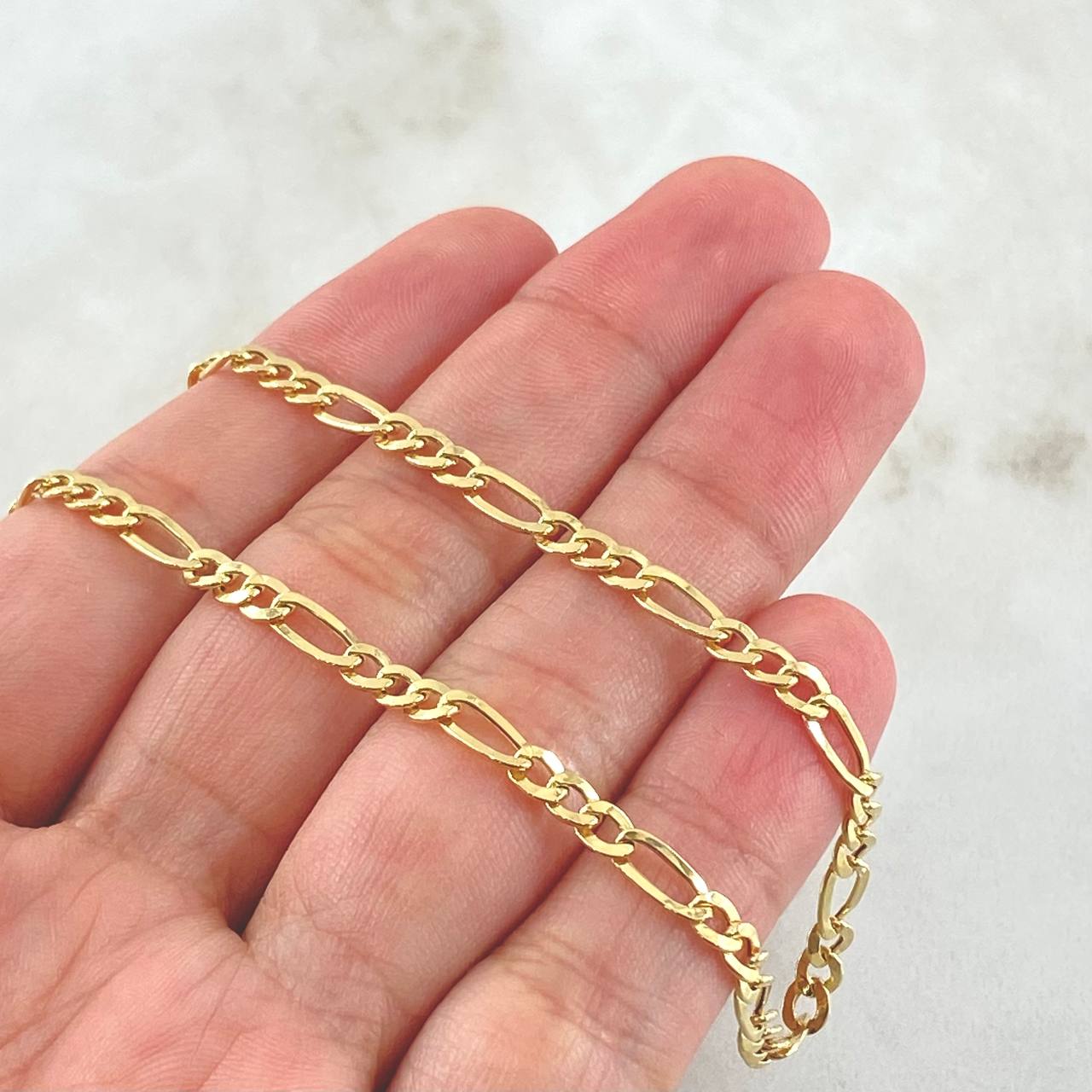 Cadena Figaro 3.75gr / 50cm / Oro Amarillo +1 18K ©