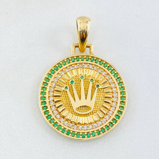 Dije Placa Corona 4.2gr / 3.2cm / Oro Amarillo 18K ©