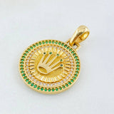 Dije Placa Corona 4.2gr / 3.2cm / Oro Amarillo 18K ©