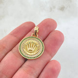 Dije Placa Corona 4.2gr / 3.2cm / Oro Amarillo 18K ©