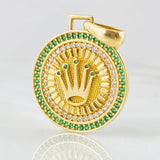 Dije Placa Corona 4.2gr / 3.2cm / Oro Amarillo 18K ©