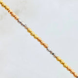 Pulso Guaya Tipo Militar 5.45gr / 21cm / Tres Oros +4 18K ©