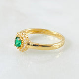 Anillo Solitario Halo 2.5gr / T7 / Oro Amarillo 18K ©