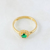 Anillo Solitario Halo 2.5gr / T7 / Oro Amarillo 18K ©
