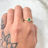 Anillo Solitario Halo 2.5gr / T7 / Oro Amarillo 18K ©