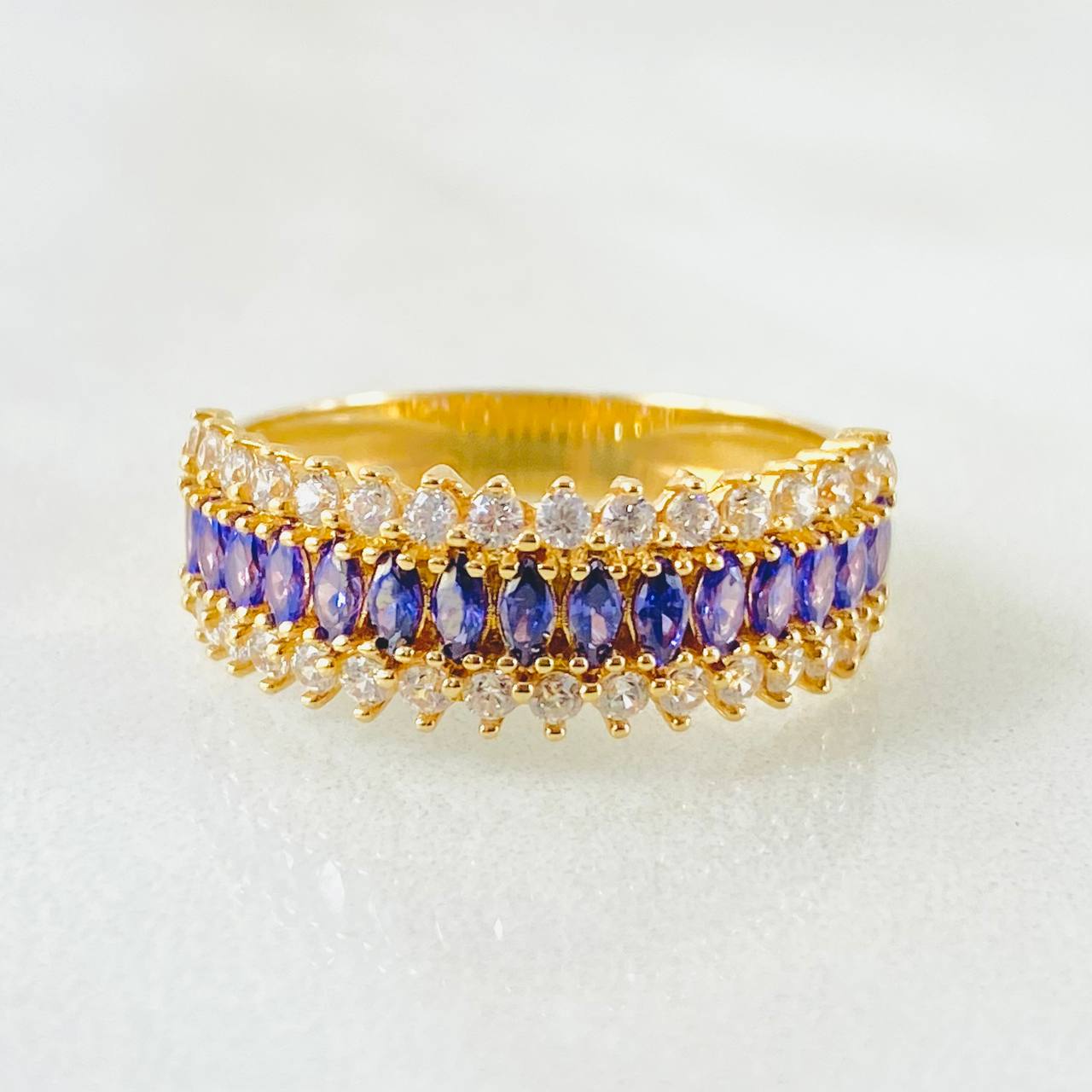 Anillo Churumbela Carril Tupido 3.75gr / T5 3/4 / Oro Amarillo 18K