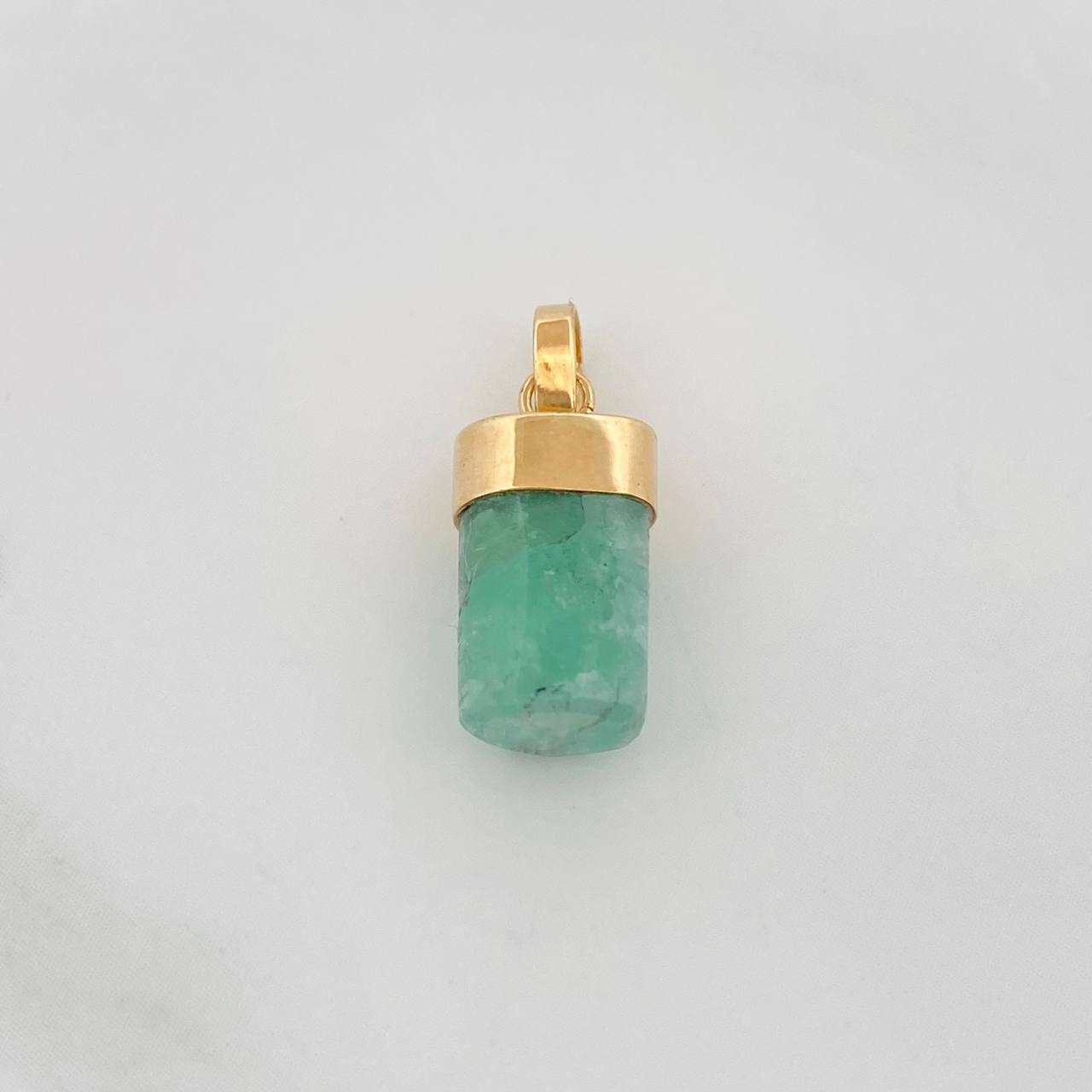 Dije Morralla Esmeralda 0.8g / 2cm Oro Amarillo 18K