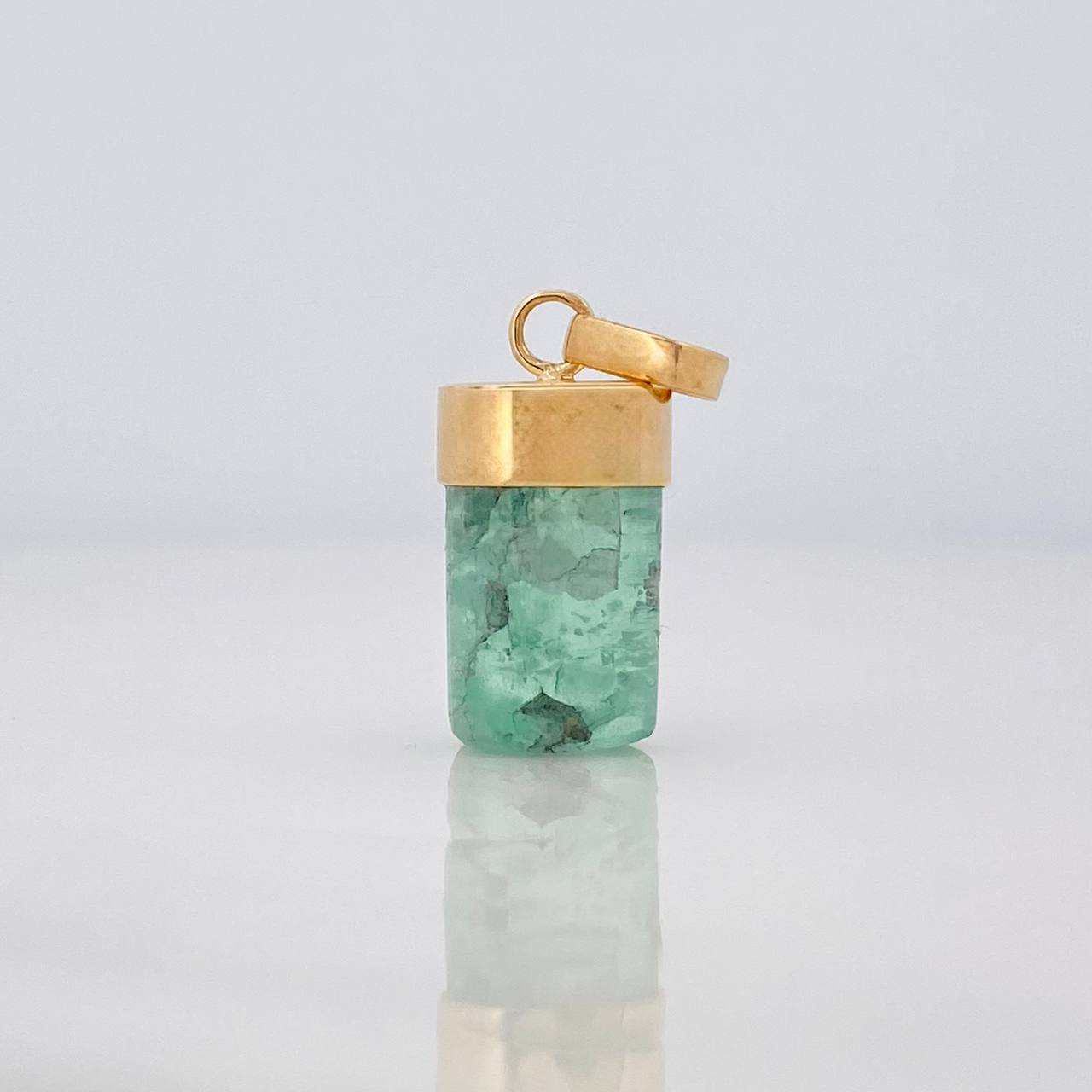 Dije Morralla Esmeralda 0.8g / 2cm Oro Amarillo 18K