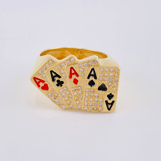 Anillo Poker 9.3 g / T10 1/2 Oro Amarillo 18K