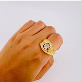 Anillo Corona Tribal 7.4 g / T11 Tres Oros 18K