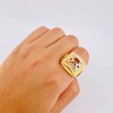 Anillo Herradura Caballo 9.3 g / T10 1/4 Tres Oros 18K