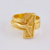 Anillo Cruz Cristo Punteada 6.55 g / T9 1/2 Oro Amarillo 18K