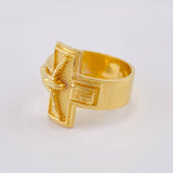 Anillo Cruz Cristo 6.7 g / T9 1/2 Oro Amarillo 18K