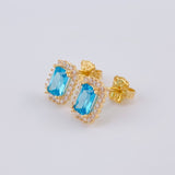 Topos Halo Rectangulo 2.2 g / 1 cm Oro Amarillo 18K