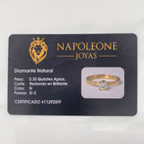 Anillo Solitario Diamantes 35 Pts 2.45 g / T7 1/4 Oro Amarillo 18K