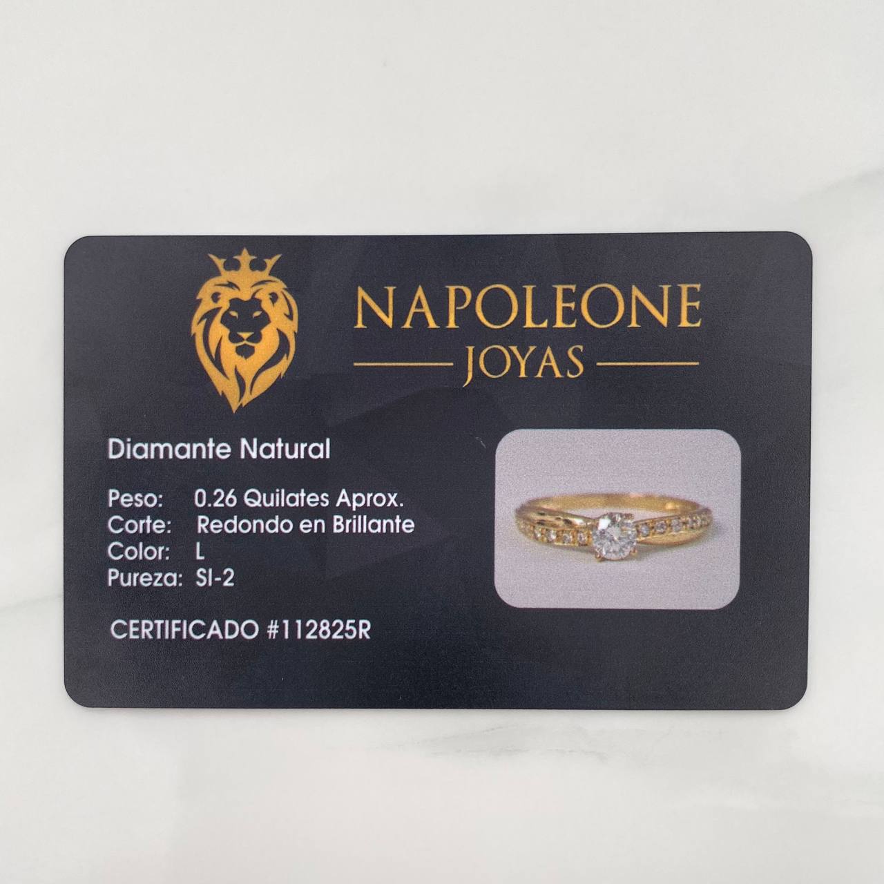 Anillo Solitario Diamantes 40 Pts 1.8 g / T7 1/2 Oro Amarillo 18K