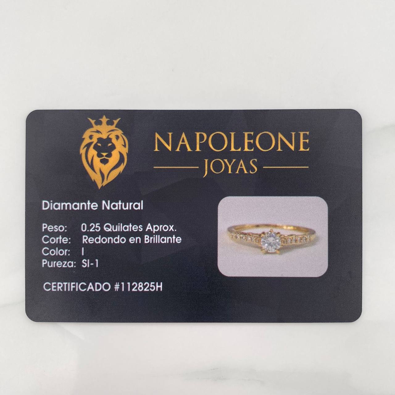 Anillo Solitario Diamantes 36 Pts 1.95 g / T7 1/4 Oro Amarillo 18K