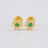 Topos Flor Estrellada 0.85 g / 6 mm Oro Amarillo 18K