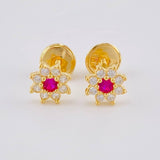 Topos Flor Estrellada 0.85 g / 6 mm Oro Amarillo 18K